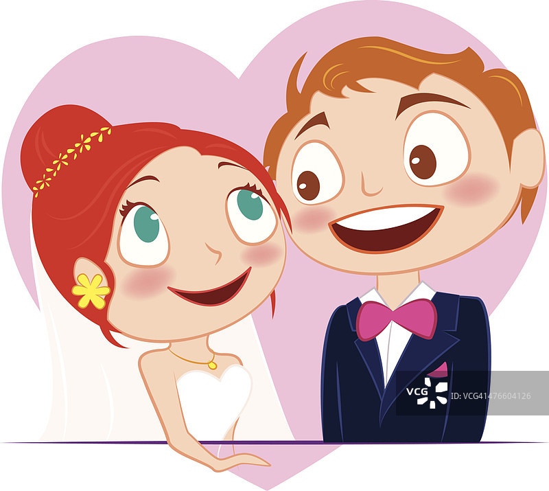 婚姻夫妇卡通图片素材