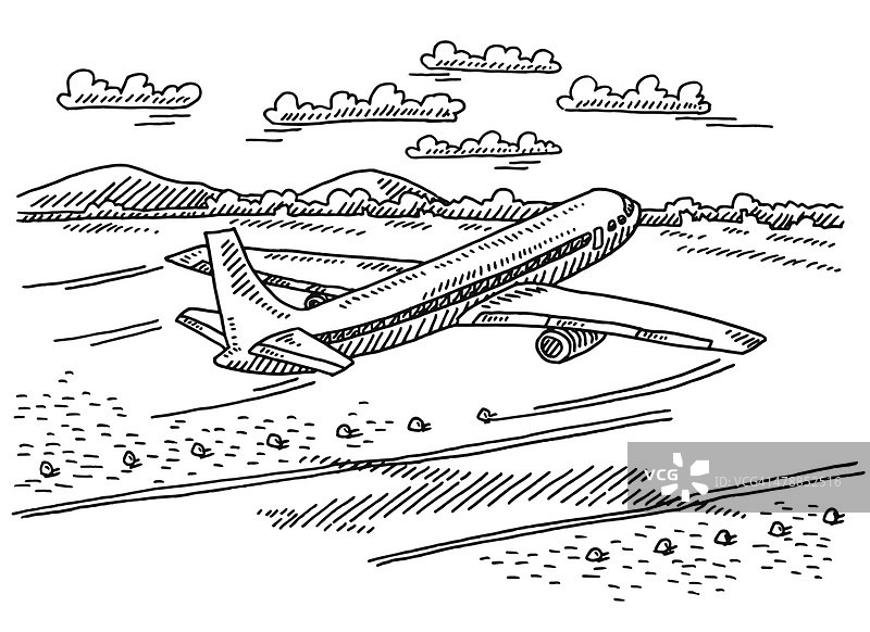 飞机离场跑道图图片素材