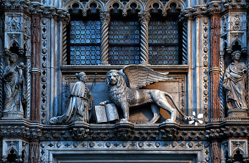 威尼斯，圣马可之狮，公爵宫图片素材