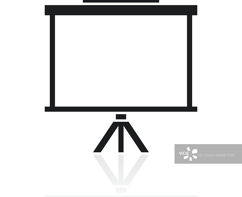 投影仪屏幕图标上的白色背景。图片素材