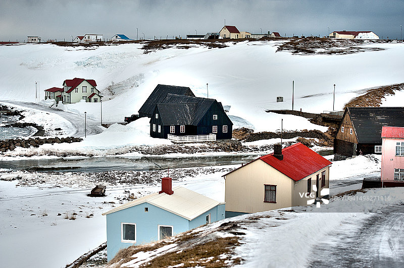 冰岛北部霍夫索斯港景图片素材