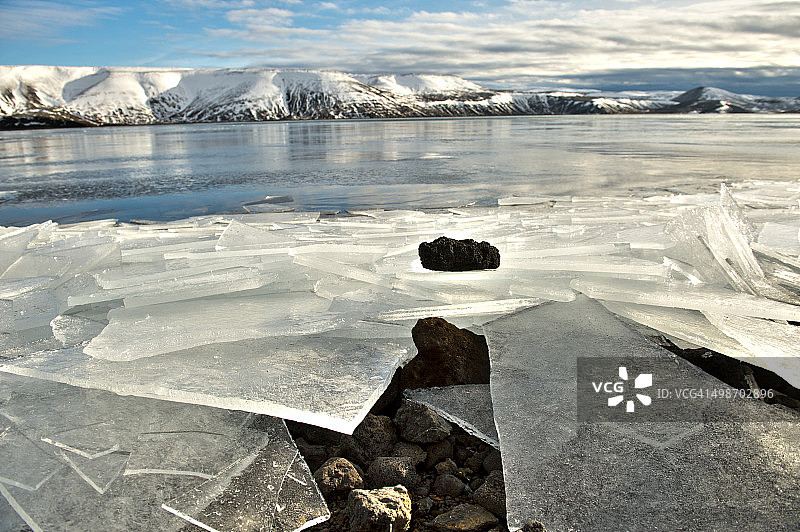 冰岛雷克雅内斯半岛的克莱法瓦特湖图片素材