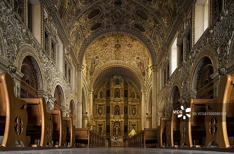 墨西哥瓦哈卡州圣多明各教堂内部图片素材