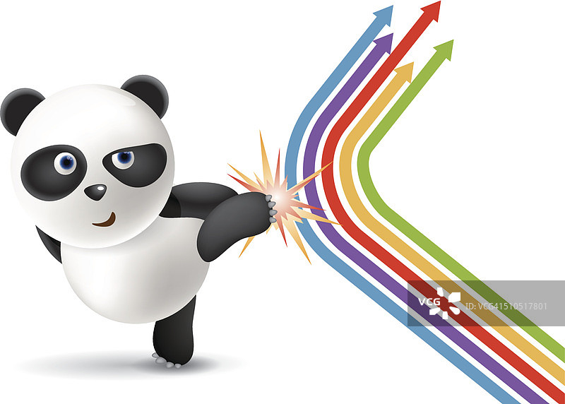 熊猫改变箭头的方向图片素材