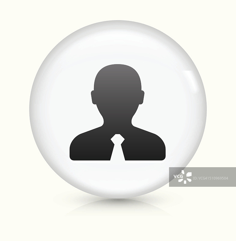 男性爆头图标上的白色圆形矢量按钮图片素材