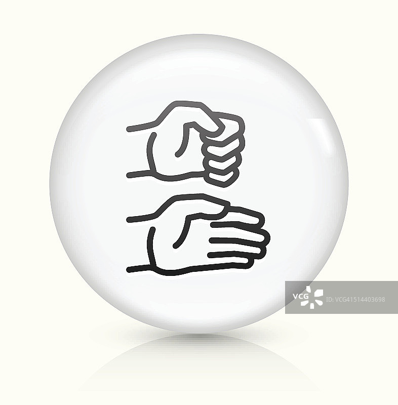 双手图标上的白色圆形矢量按钮图片素材