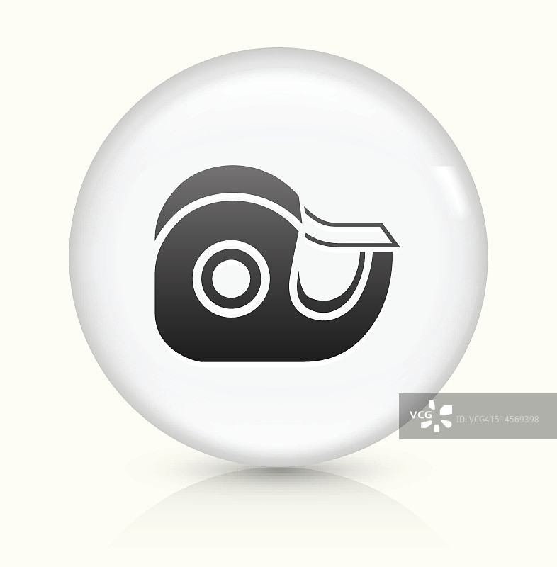 办公磁带图标上的白色圆形矢量按钮图片素材