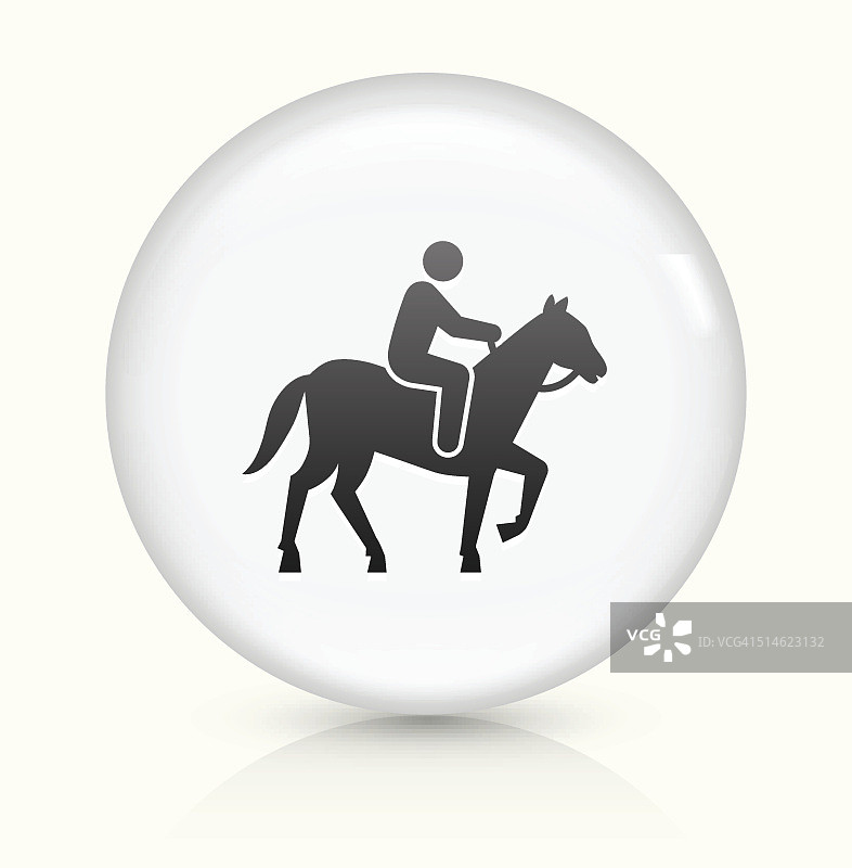 骑马图标上的白色圆形矢量按钮图片素材