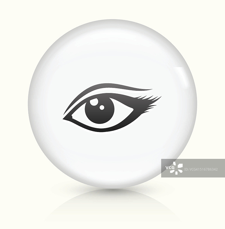 眼睛图标上的白色圆形矢量按钮图片素材