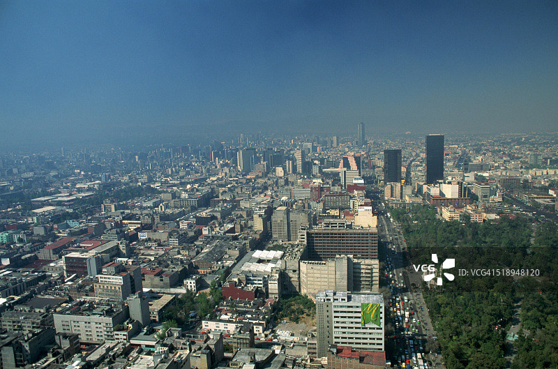 鸟瞰图的墨西哥城图片素材