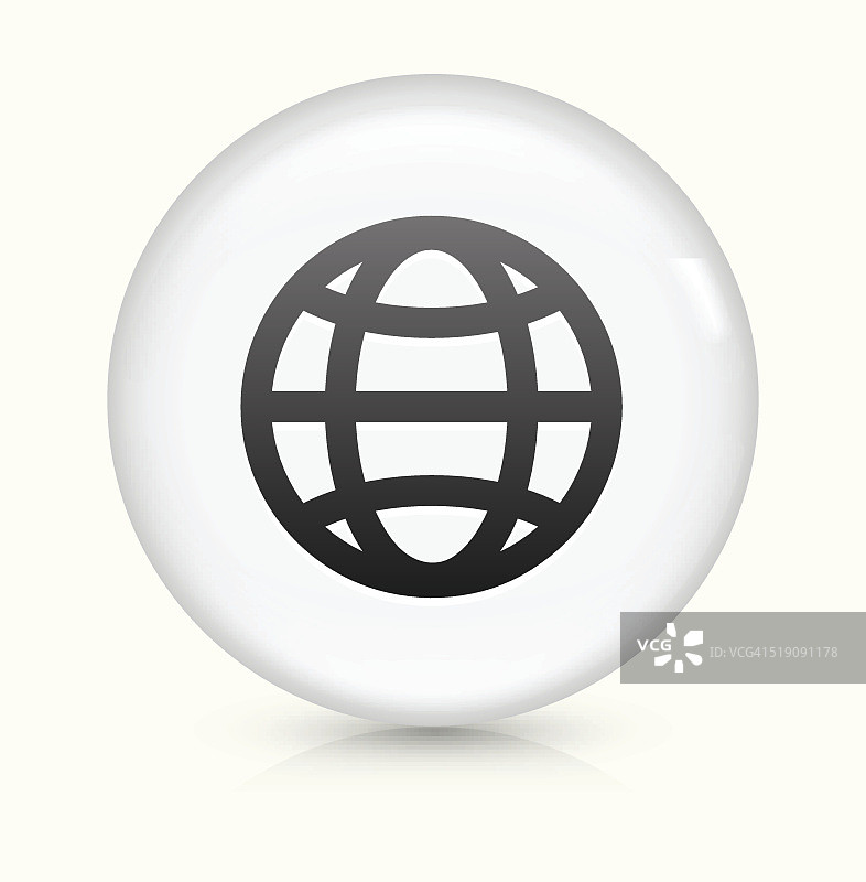 地球图标上的白色圆形矢量按钮图片素材