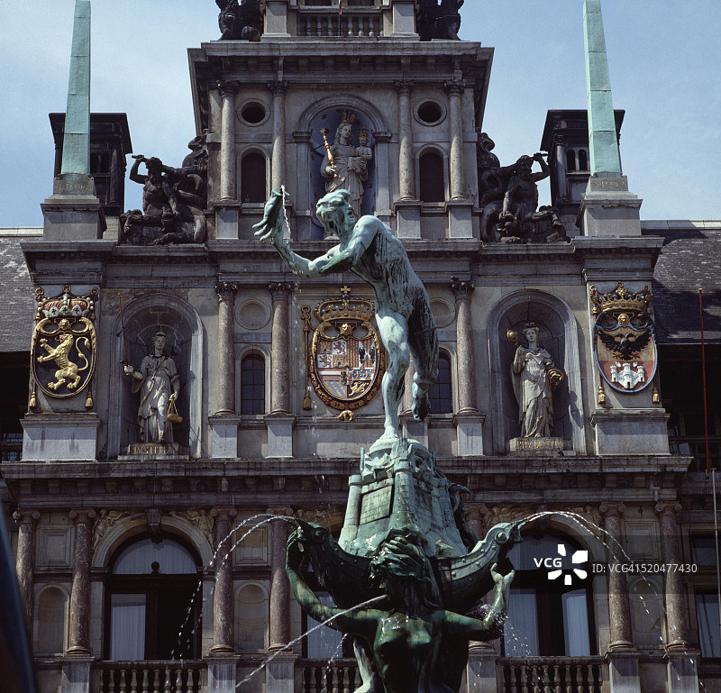 布拉博雕像，安特卫彭，比利时图片素材