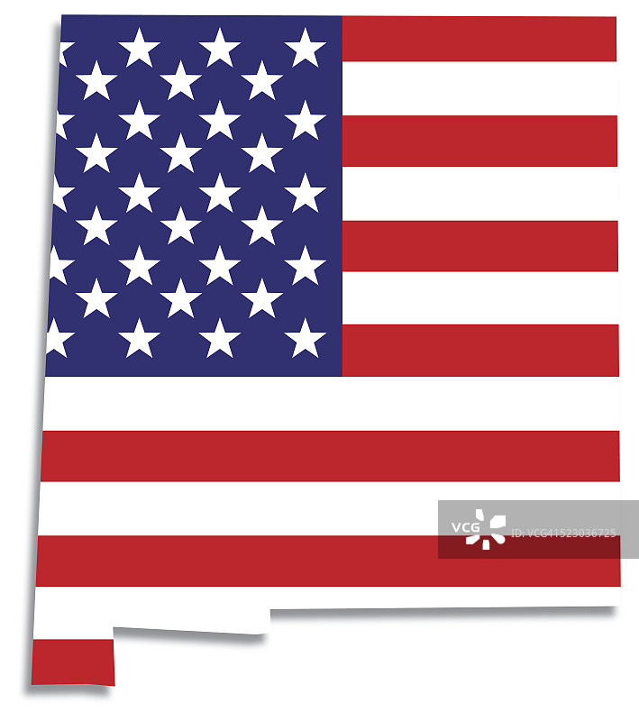 美国国旗新墨西哥地图图片素材