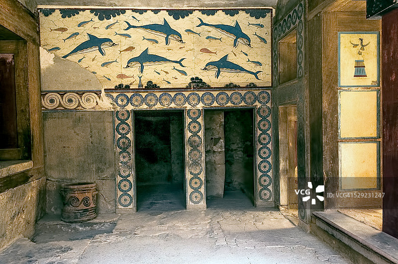 克诺索斯的海豚壁画图片素材