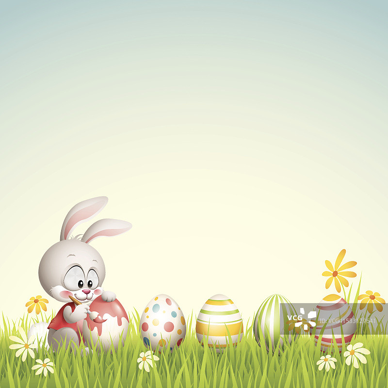 复活节兔子-绘画图片素材