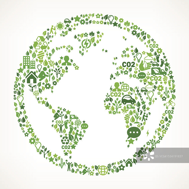 全球环境保护与自然免版税矢量艺术模式图片素材