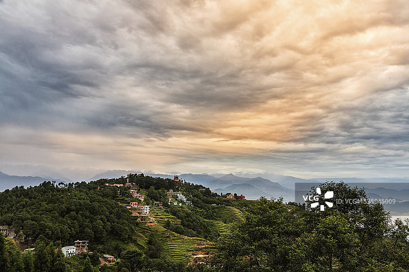Nagarkot村，喜马拉雅山，尼泊尔图片素材