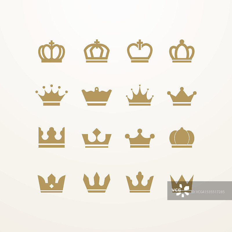 金色孤立皇冠图标图片素材