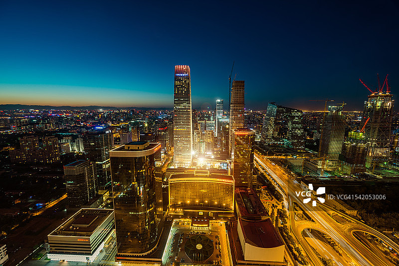 北京夜景鸟瞰图图片素材