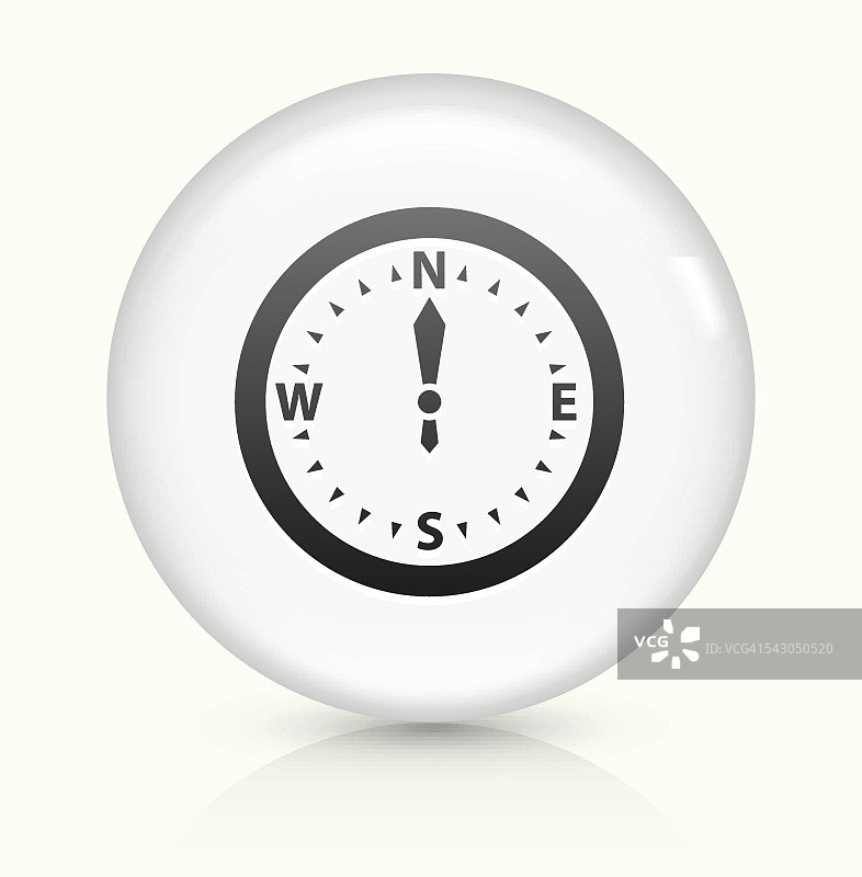 指南针图标上的白色圆形矢量按钮图片素材