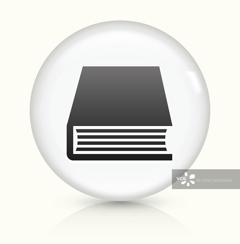 书图标上的白色圆形矢量按钮图片素材