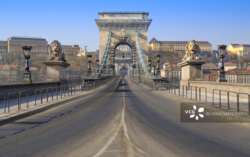 铁链吊桥在布达佩斯图片素材