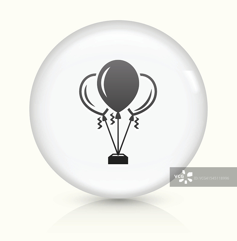 气球图标上的白色圆形矢量按钮图片素材