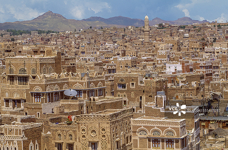也门萨那的泥屋图片素材