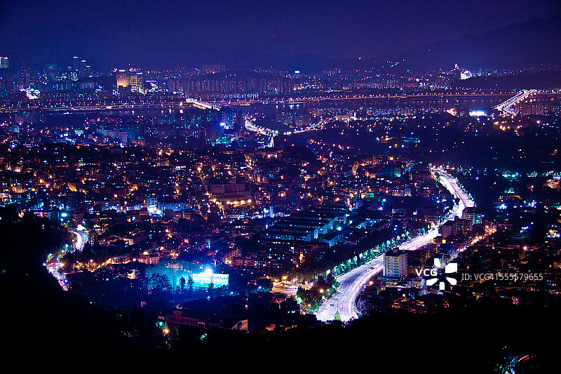 首尔城市夜景图片素材