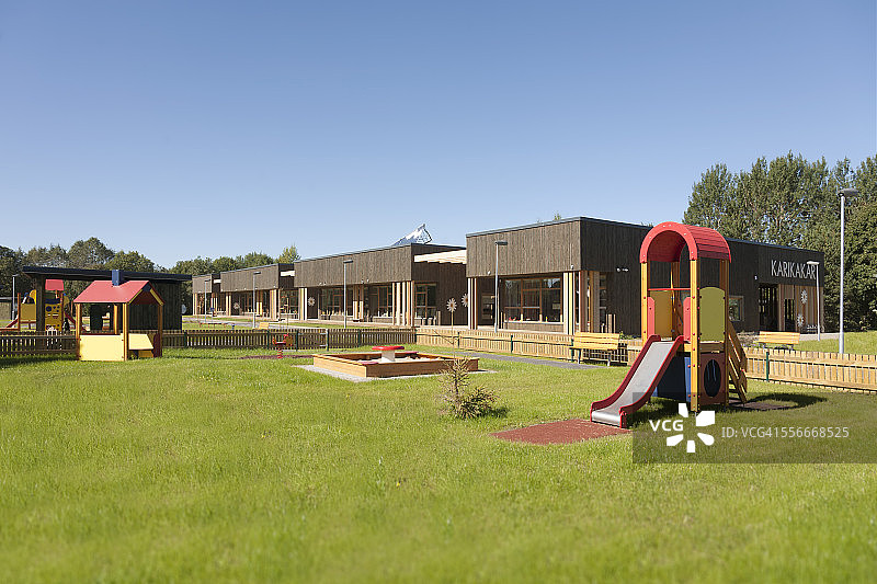 爱沙尼亚，新建幼儿园的操场图片素材