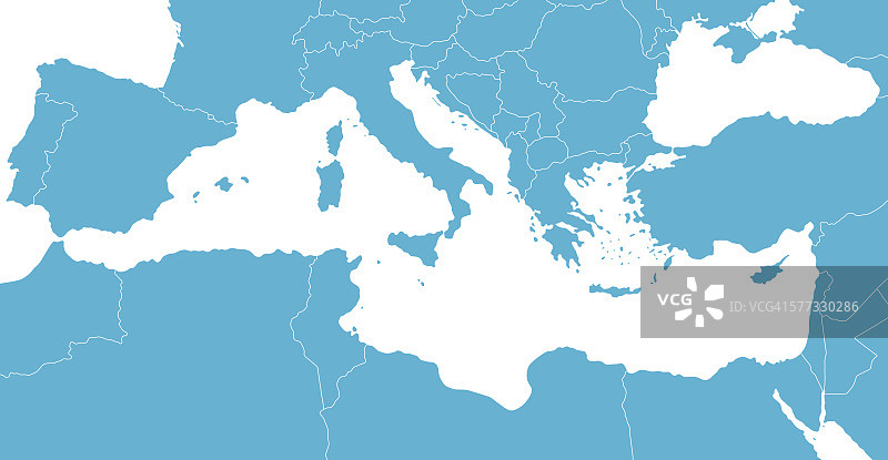 地中海国家地图图片素材