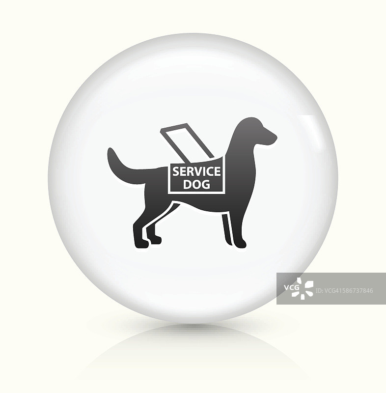 服务狗图标上的白色圆形矢量按钮图片素材