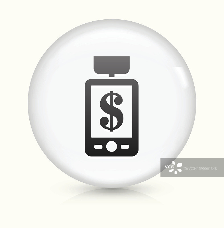手机信用卡图标上白色的圆形矢量按钮图片素材