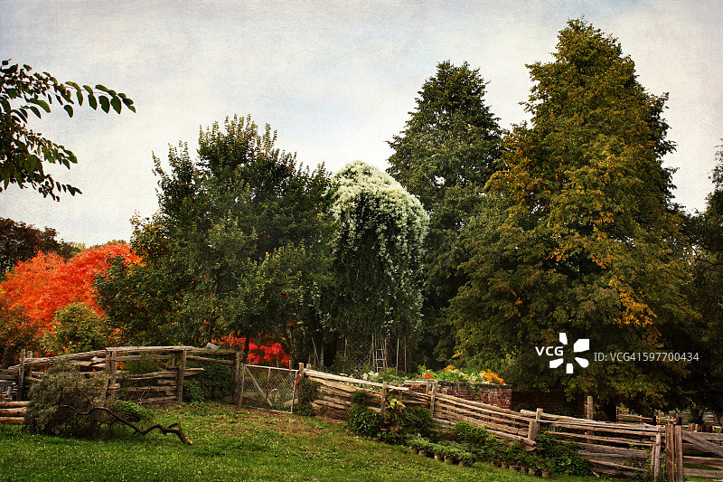 古老魅力的Riverdale农场。10月图片素材
