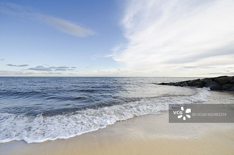 美国，马萨诸塞州，哈威奇港，沙滩海景图片素材