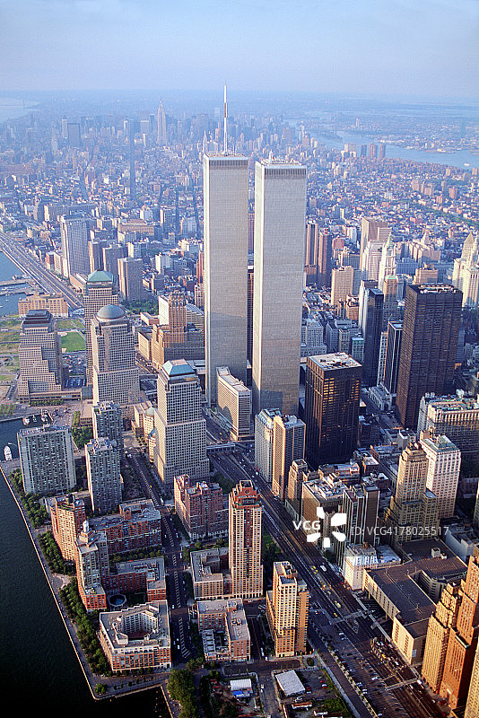 纽约市世贸中心鸟瞰图。图片素材