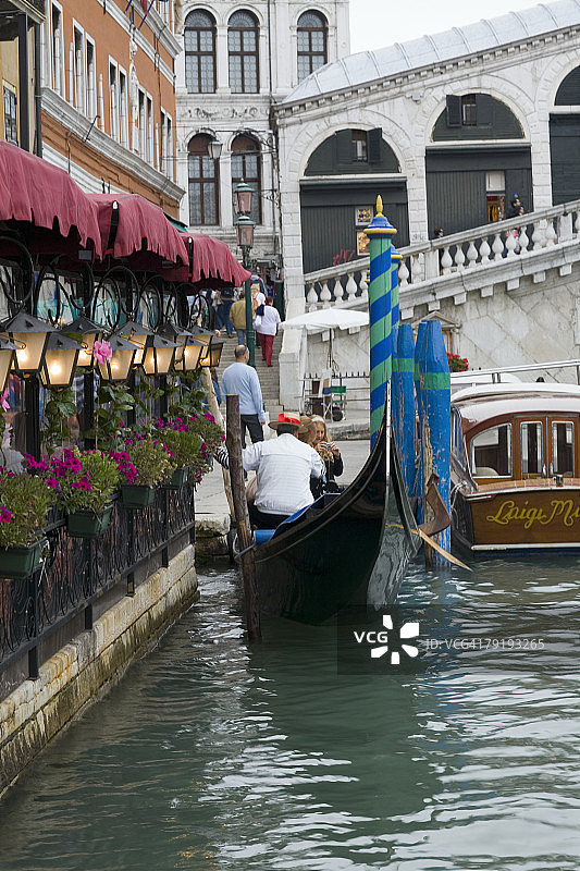 意大利威尼斯大运河海滨餐厅图片素材