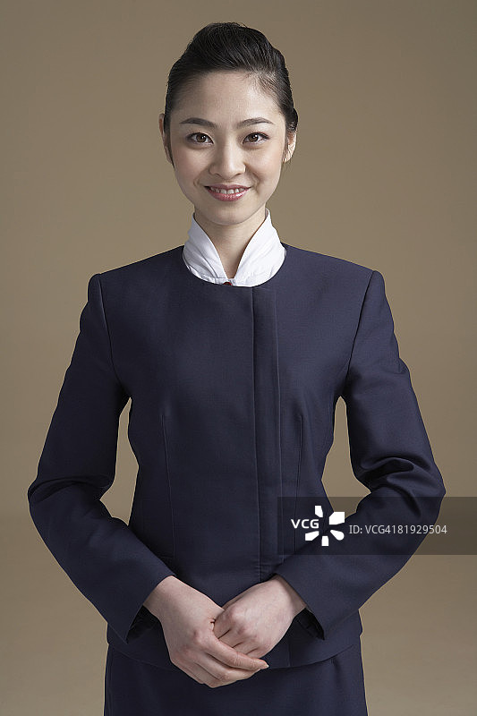 中国空姐，肖像图片素材