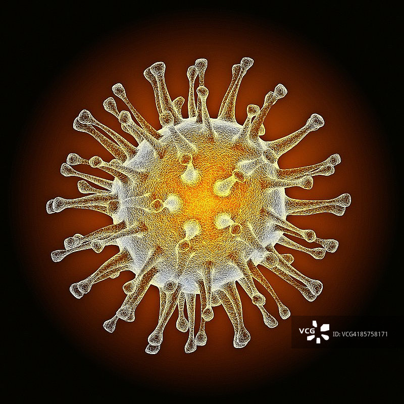禽流感病毒的电脑绘图图片素材