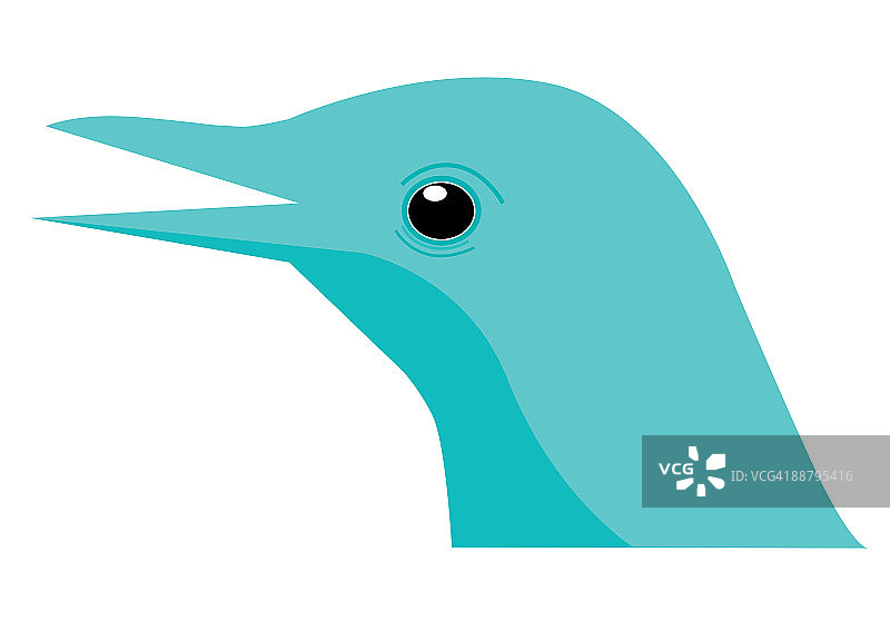 数字插图鸟头显示直，吃昆虫的嘴图片素材