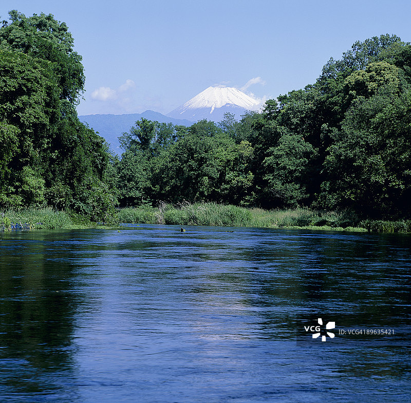 Mt.Fuji和河流图片素材