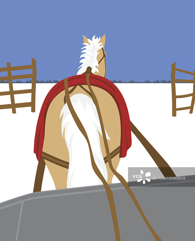 马和雪橇图片素材