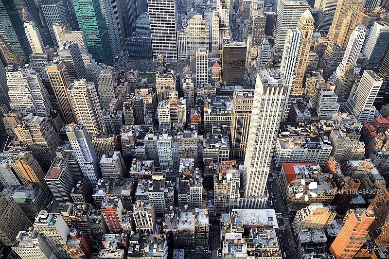 纽约，曼哈顿，摩天大楼，鸟瞰图图片素材