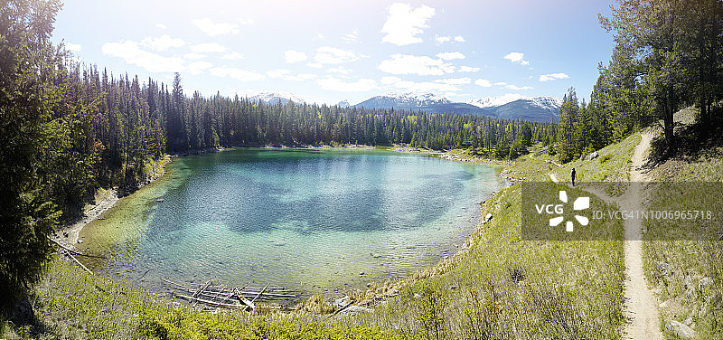 加拿大阿尔伯塔省贾斯珀国家公园的五湖步道图片素材