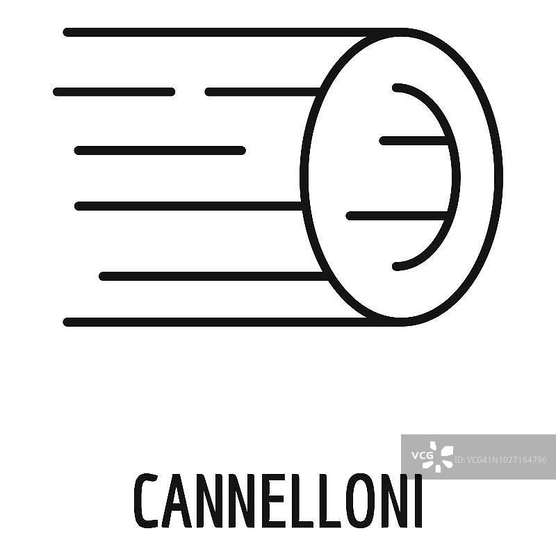 Cannelloni意面图标，轮廓风格图片素材