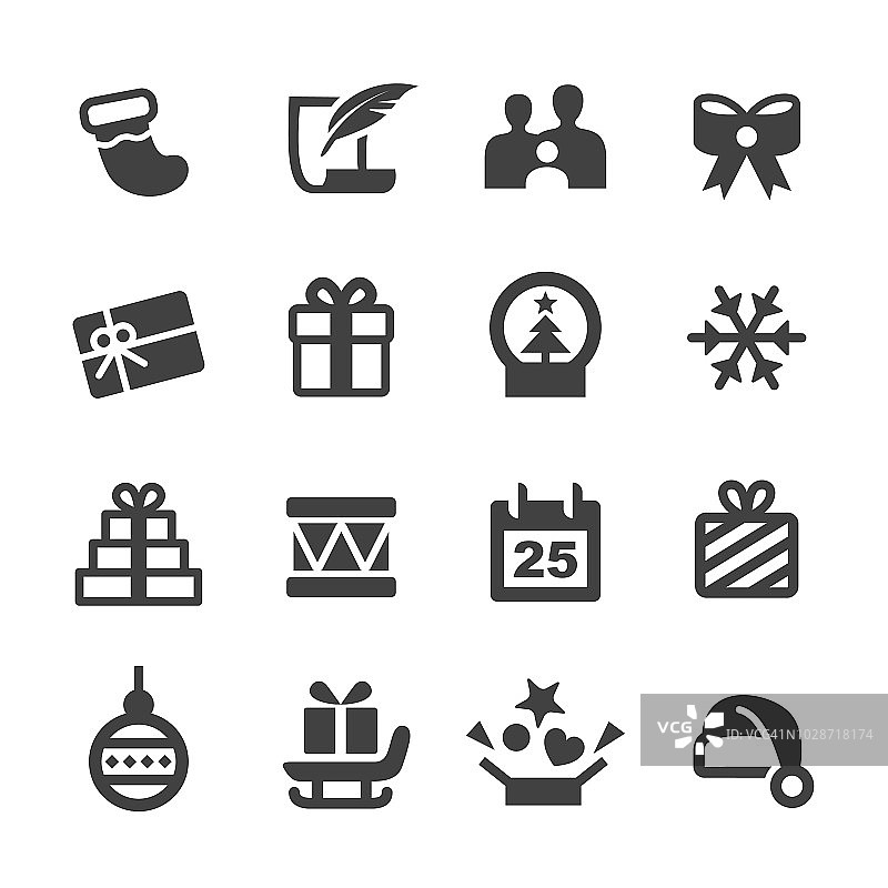 圣诞和礼物图标-顶点系列图片素材