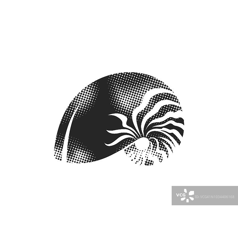半色调图标-鹦鹉螺图片素材