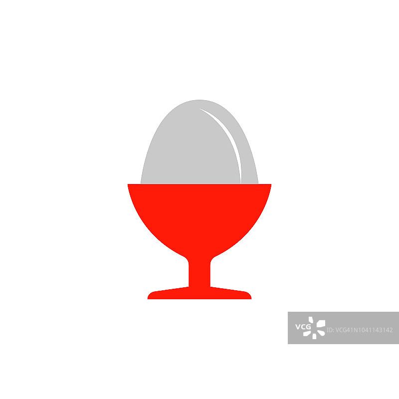 蛋杯彩色插图。移动概念和web应用的彩色食物图标元素。详细的蛋杯图标可以用于网页和手机图片素材