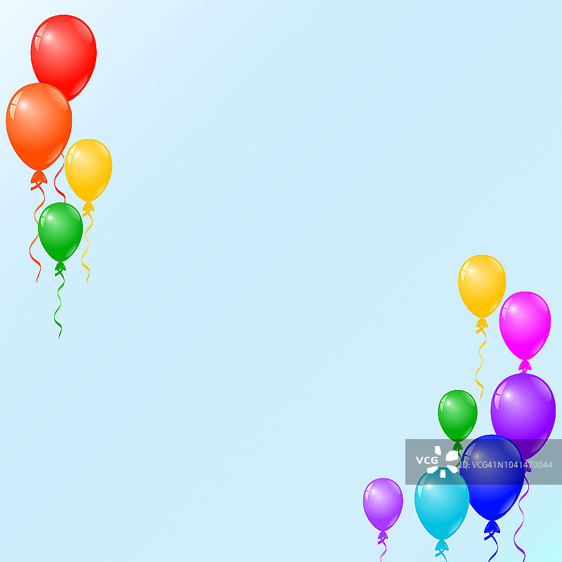 生日贺卡，派对邀请卡，彩色气球图片素材