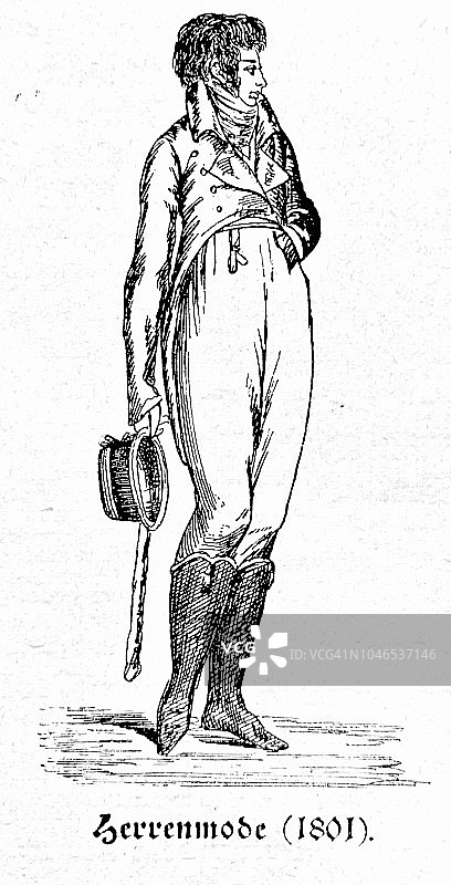 男人的时尚,1801年图片素材